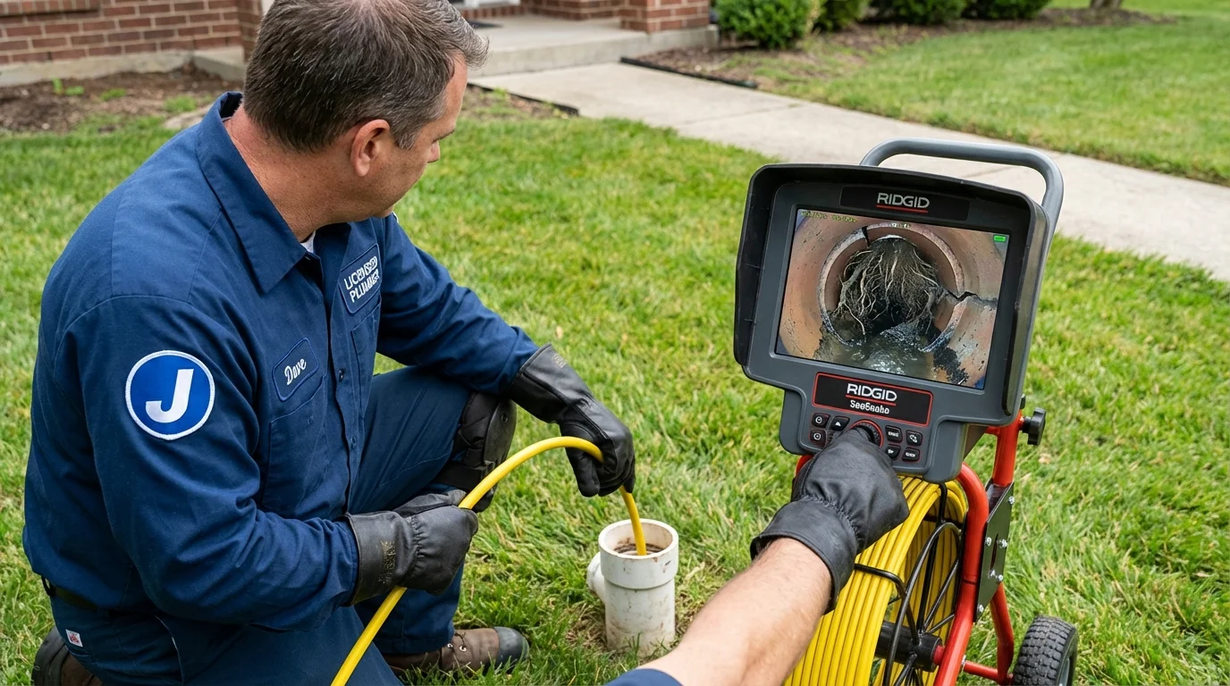Sewer camera inspection being performed by Johns Plumbing LLC in Brookhaven